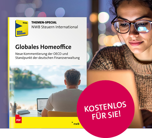 Junge Frau am Laptop und Cover des Themen-Specials