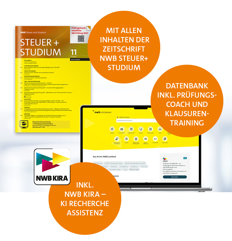 Bannerbühne Steuer und Studium nwb Landingpage