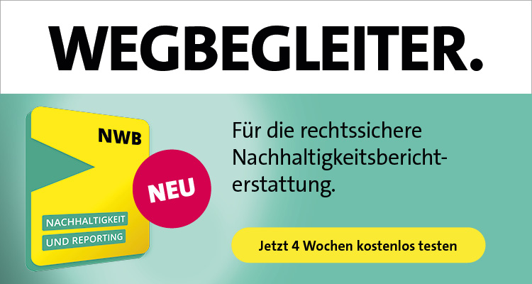 Banner und ProduktabbildungNachhaltigkeit und Reporting NWB Verlag Themenpaket 
