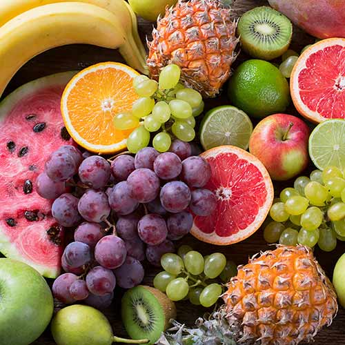 verschiedene Früchte, buntes Obst