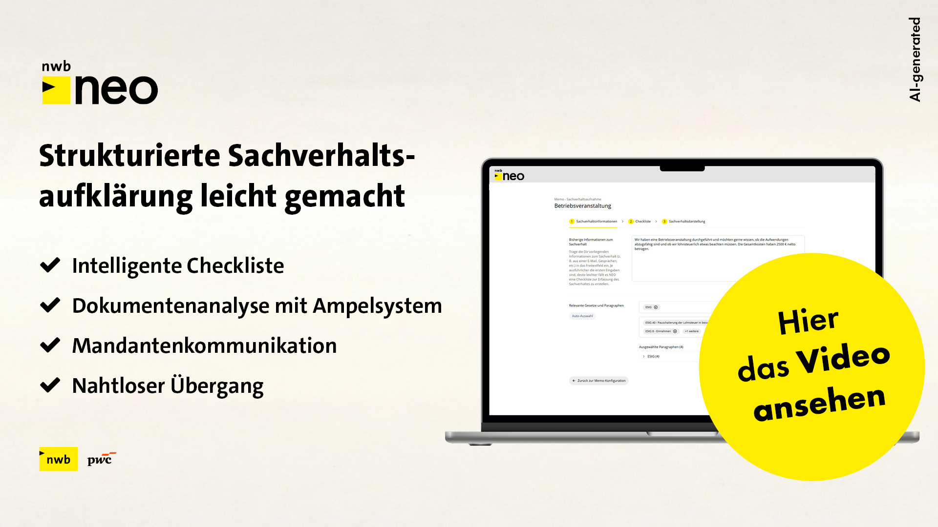 NWB&nbsp;NEO &ndash; Strukturierte Sachverhaltsaufkl&auml;rung Video LINK