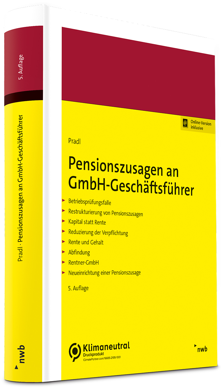 Buch Cover Pensionszusagen an GmbH-Geschäftsführer NWB  Verlag 