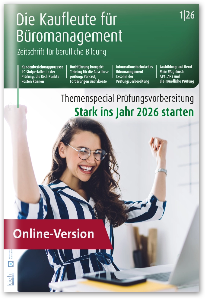 Cover Kiehl Zeitschrift: Die Kaufleute für Büromanagement