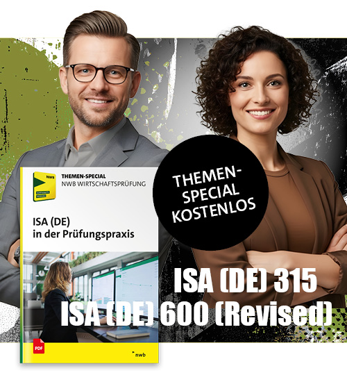 Abbildung Mann und Frau und Cover des Themen-Specials