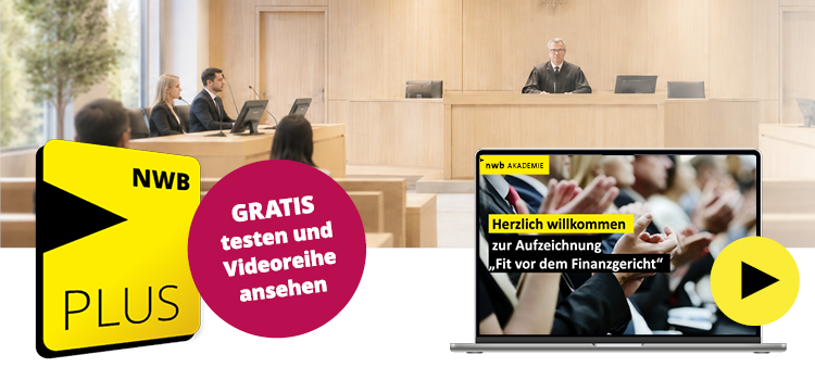 Banner NWB Plus  Fit vor dem Finanzgericht